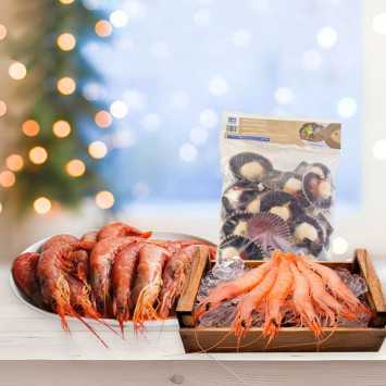 Lote de navidad 10: gambon salvaje, gamba blanca de huelva y zamburiñas