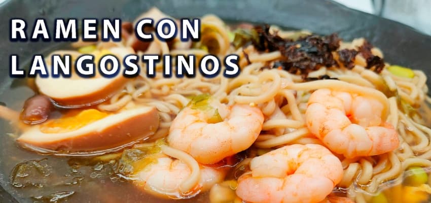 Receta de ramen con langostinos de Compesca