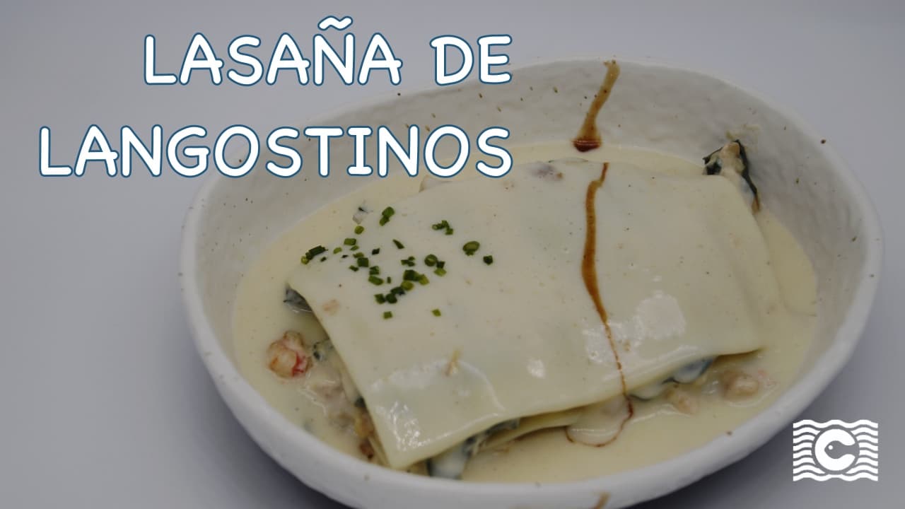 Lasaña de langostinos de Compesca
